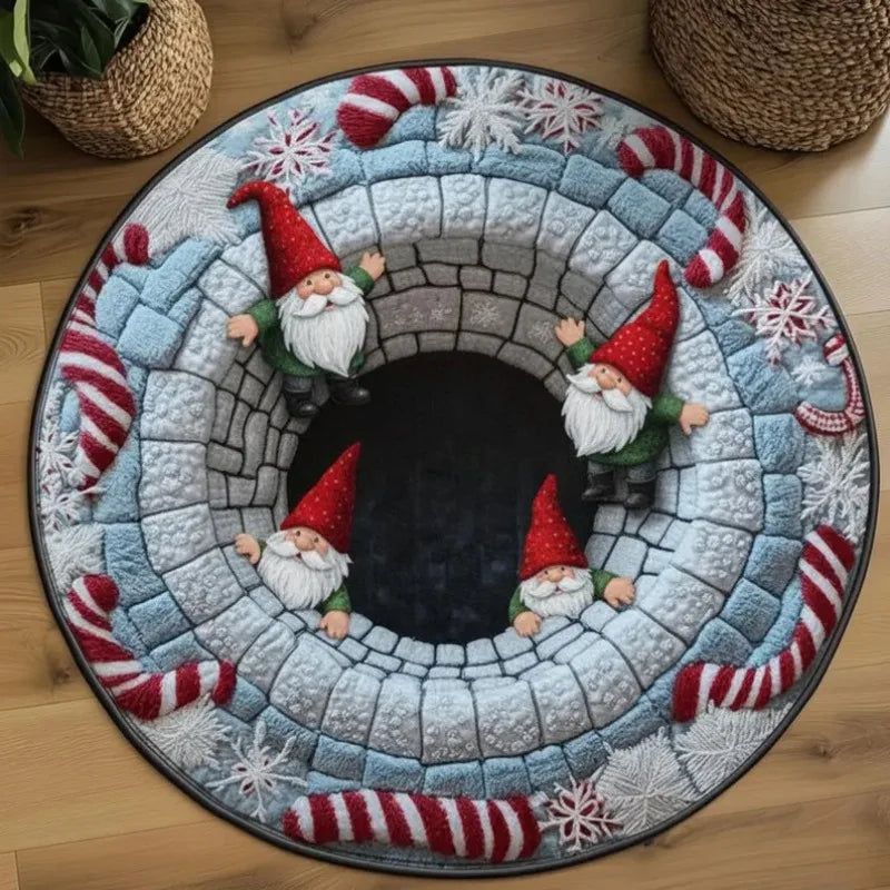 Christmas 3D Gift Illusion Round Rug