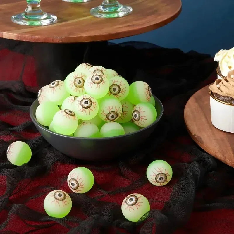 Wholesale Glow in The Dark Halloween Luminous Bouncy Balls Eyeballs Decoration Haunted House Home Bar Horror Props Fake Eyeballs