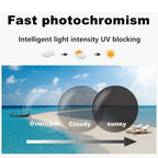 Men Multifocal Photochromic Reading Glasses Look Far and Near Eyeglasses Unisex Sport TR90 Frame Anti Blue Light Grade Eyewear