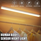 LED Motion Sensor Light Wireless LED Night Light Type C Rechargeable Light Cabinet Wardrobe Lamp Staircase Backlight For Kitchen