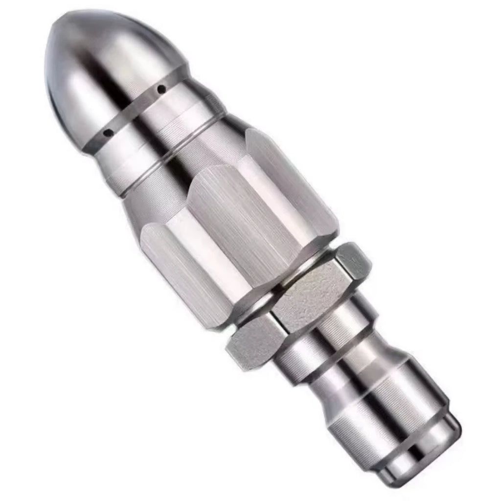 Water Jet High Pressure Sprayer Nozzle Clean Sewer 1/4" Stainless Steel Pressure Washer Quick Plug Drain Hose Nozzle Tool Water