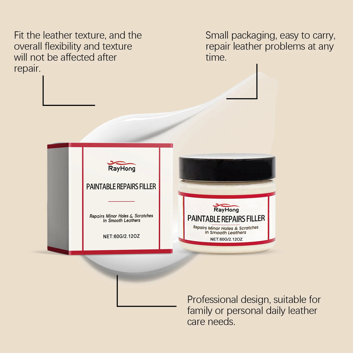 Leather Restoring Paste Natural Leather Filler Repair Compound Leather Restoration Cream For Tears Crack Burns Holes Filler