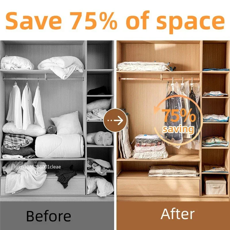 1/3/5/10PCS Vacuum Storage Bags with Valve Quilt Compression Pouch Space Saving Clothes Organizer Vacuum Bag Vacuum Sealing Bags