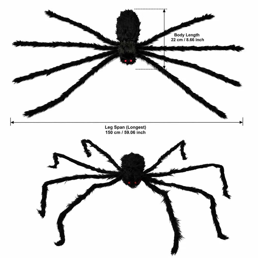 Giant Black Spider Halloween Decor