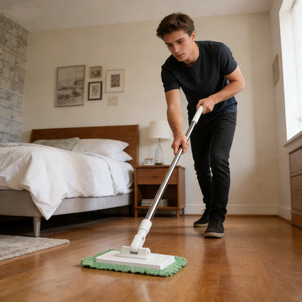 New Trendy Mop With Pressure Clamping System Multifunctional Washcloth Mop Lazy Automatic Clip Cloth Flat Dusting Cleaning Wipe