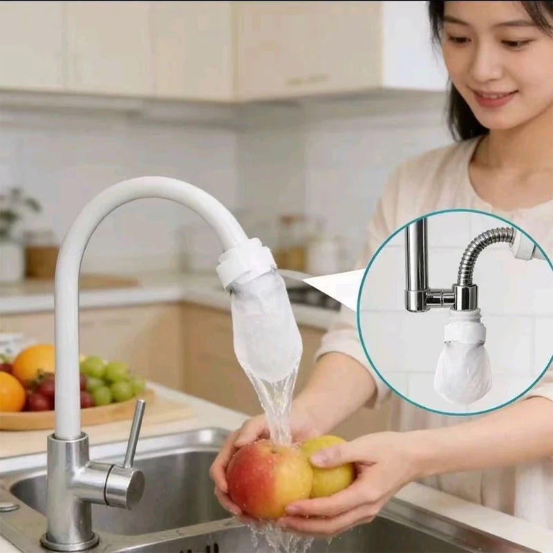 50Pcs Faucet Filter Cotton,Anti-splash Removes Sand Filters With T-strap ,Water Purification Socks For Tap Water Rust Removal
