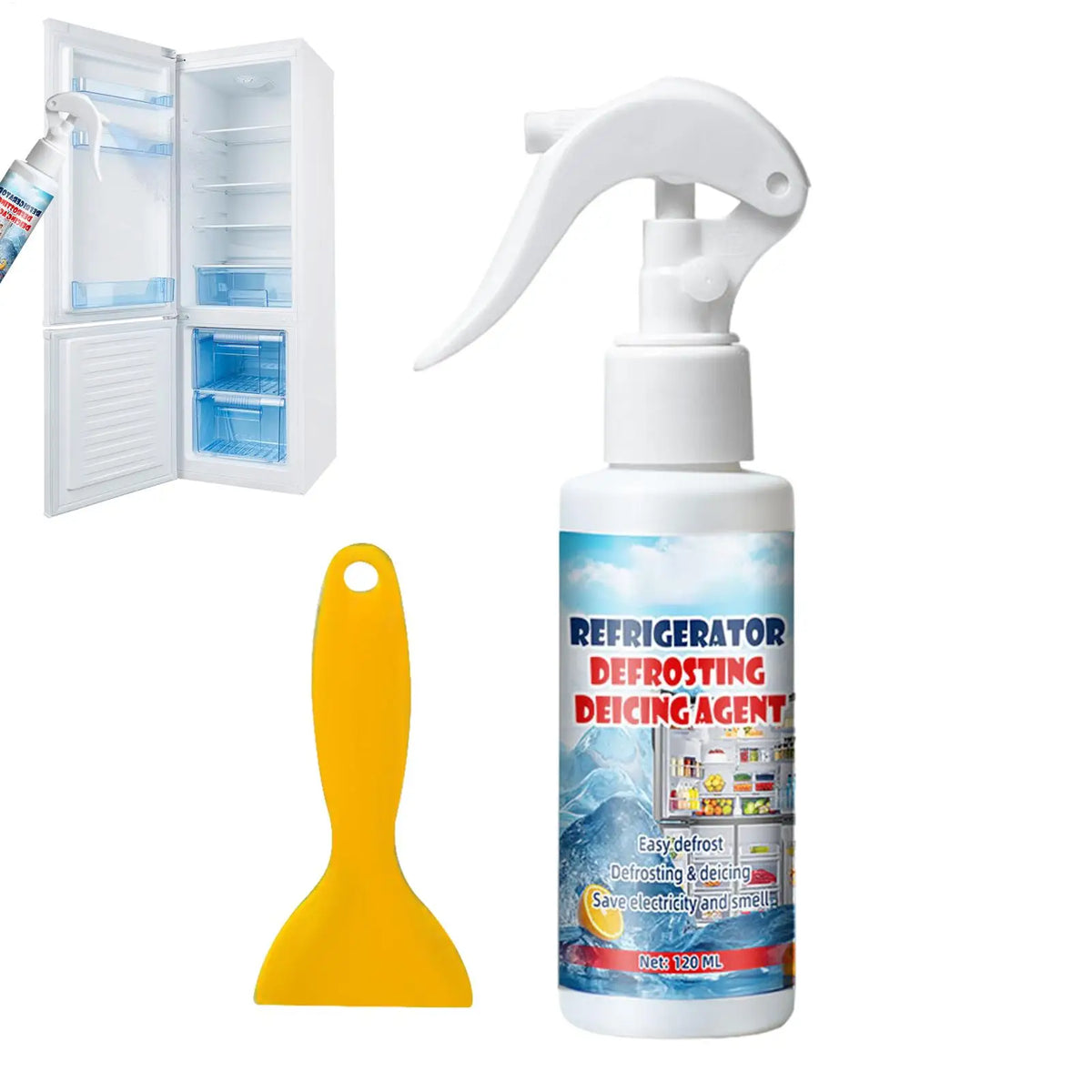Fridge Defrosting Spray De Icer Spray Freezer Cooler Cleaner Home Freezer Fresh Spray Food Freshing Fridge Defrosting Agent