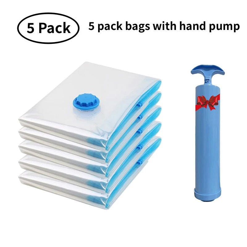 1/3/5/10PCS Vacuum Storage Bags with Valve Quilt Compression Pouch Space Saving Clothes Organizer Vacuum Bag Vacuum Sealing Bags