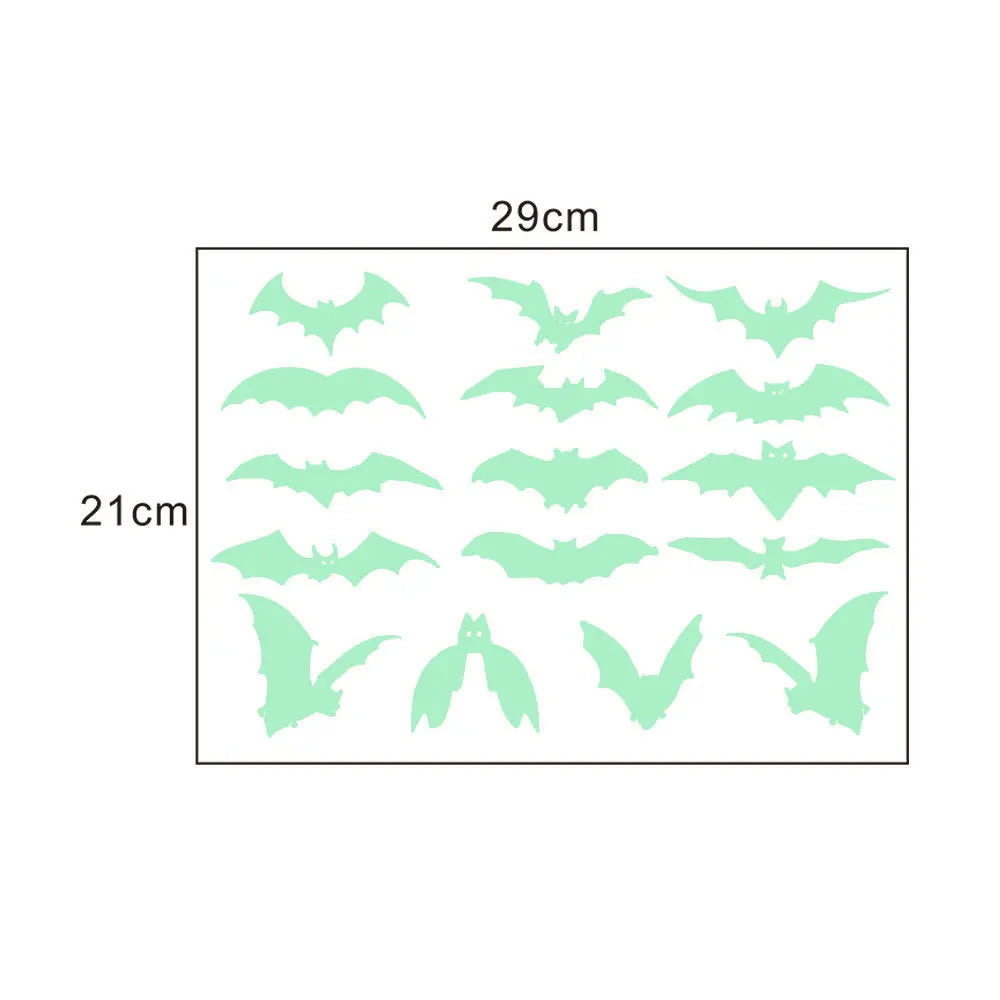 Halloween Luminous Wall Stickers,Glowing Eyes in The Window,Luminous Bats Ghost Pumpkin Window Stickers,Horror Home Decoration