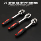 Hot 46Pcs 1/4" Drive Socket Wrench Set, Ratchet Screwdriver & Bit Kit, Carbon Steel, Auto Repair Hand Tool Set with Storage Case