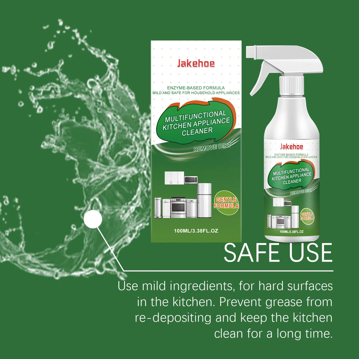 Kitchen Multifunctional Appliance Cleaner Enzyme Based Formula Mild Safe Removes Grease Dirt For Microwave Oven Fridge 100ml