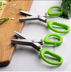 Multifunctional Scissors Stainless Steel 5 Layer Kitchen Scissors Scallion Cutter Pepper Herb Laver Spices Onion Cooking Tool