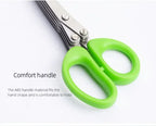 Multifunctional Scissors Stainless Steel 5 Layer Kitchen Scissors Scallion Cutter Pepper Herb Laver Spices Onion Cooking Tool