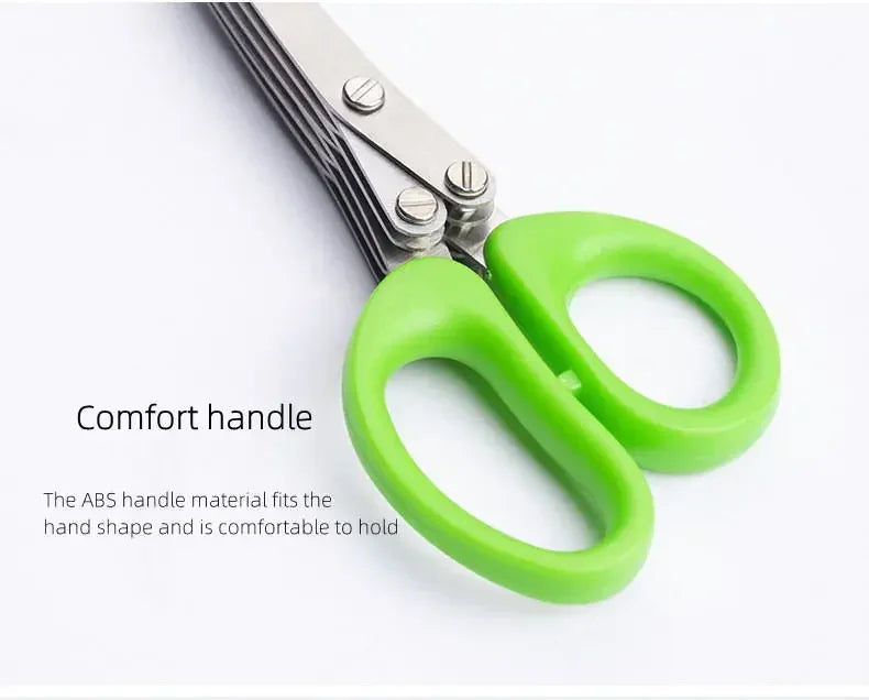 Multifunctional Scissors Stainless Steel 5 Layer Kitchen Scissors Scallion Cutter Pepper Herb Laver Spices Onion Cooking Tool