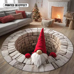 Christmas 3D Gift Illusion Round Rug