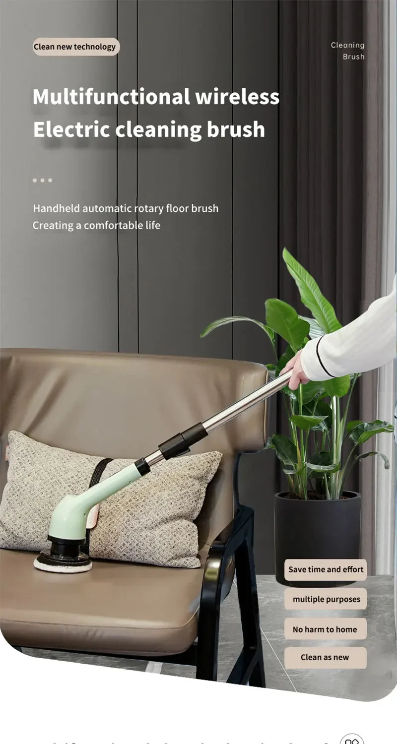 Cordless Spin Scrubber Electric Multipurpose Cleaning Brush for Kitchen Bathroom Toilet - Household Hair Brushes And Mops