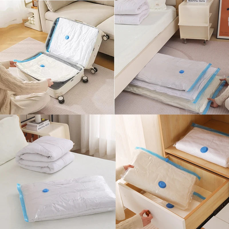 1/3/5/10PCS Vacuum Storage Bags with Valve Quilt Compression Pouch Space Saving Clothes Organizer Vacuum Bag Vacuum Sealing Bags