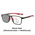 Men Multifocal Photochromic Reading Glasses Look Far and Near Eyeglasses Unisex Sport TR90 Frame Anti Blue Light Grade Eyewear