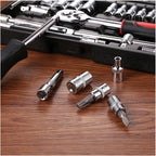 Hot 46Pcs 1/4" Drive Socket Wrench Set, Ratchet Screwdriver & Bit Kit, Carbon Steel, Auto Repair Hand Tool Set with Storage Case