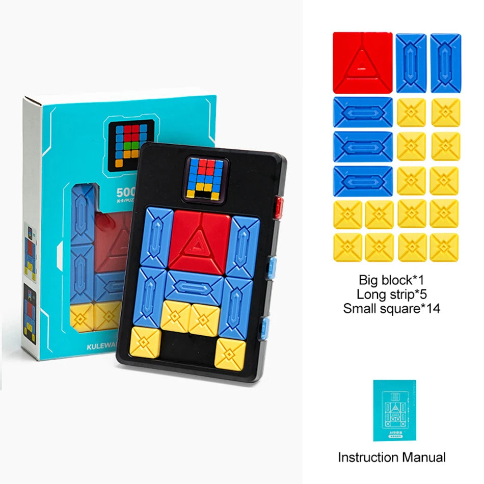 AI Huarong Road Magnetic Suction Block Sliding 500+ Levels Puzzle Toys Logical Thinking Training Brain-burning Board Game Toys