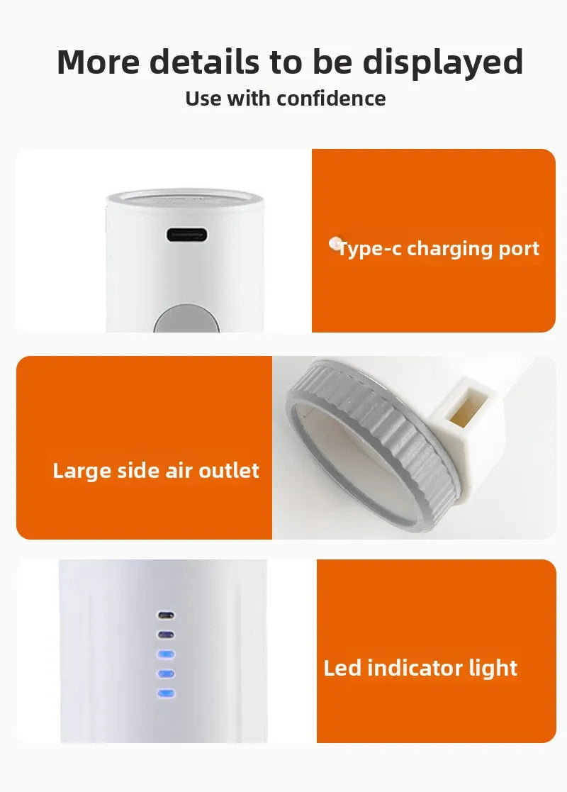USB C Rechargeable Electric Vacuum Pump Low Noise Portable Lightweight Air Pump for Travel Compression Bag Storage Space Saving