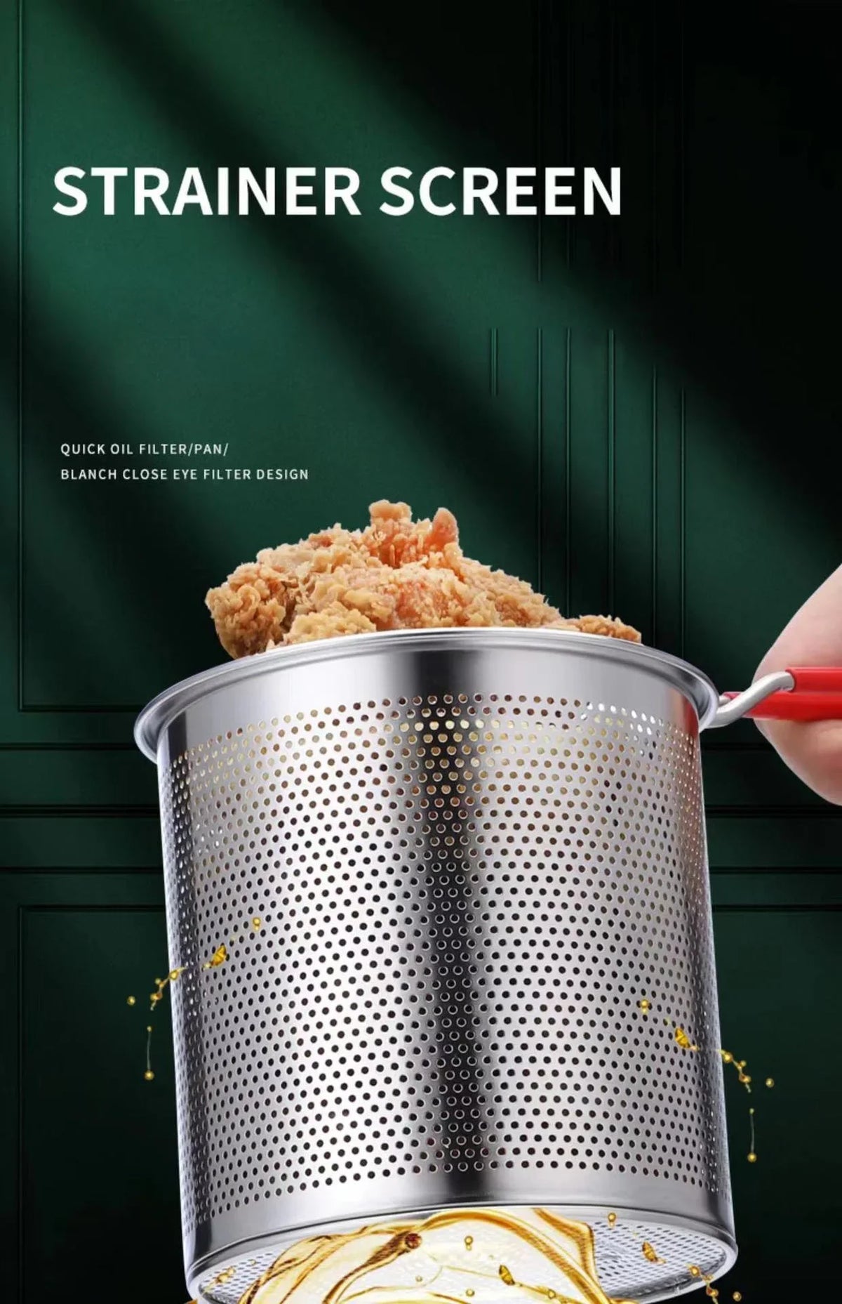 304 Stainless Steel Deep Fryer With Frying Basket Multifunction Small Pot For Kitchen Chicken Fish Cooking Tool