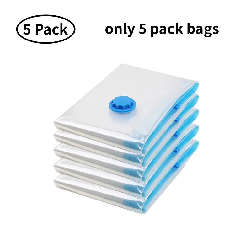 1/3/5/10PCS Vacuum Storage Bags with Valve Quilt Compression Pouch Space Saving Clothes Organizer Vacuum Bag Vacuum Sealing Bags