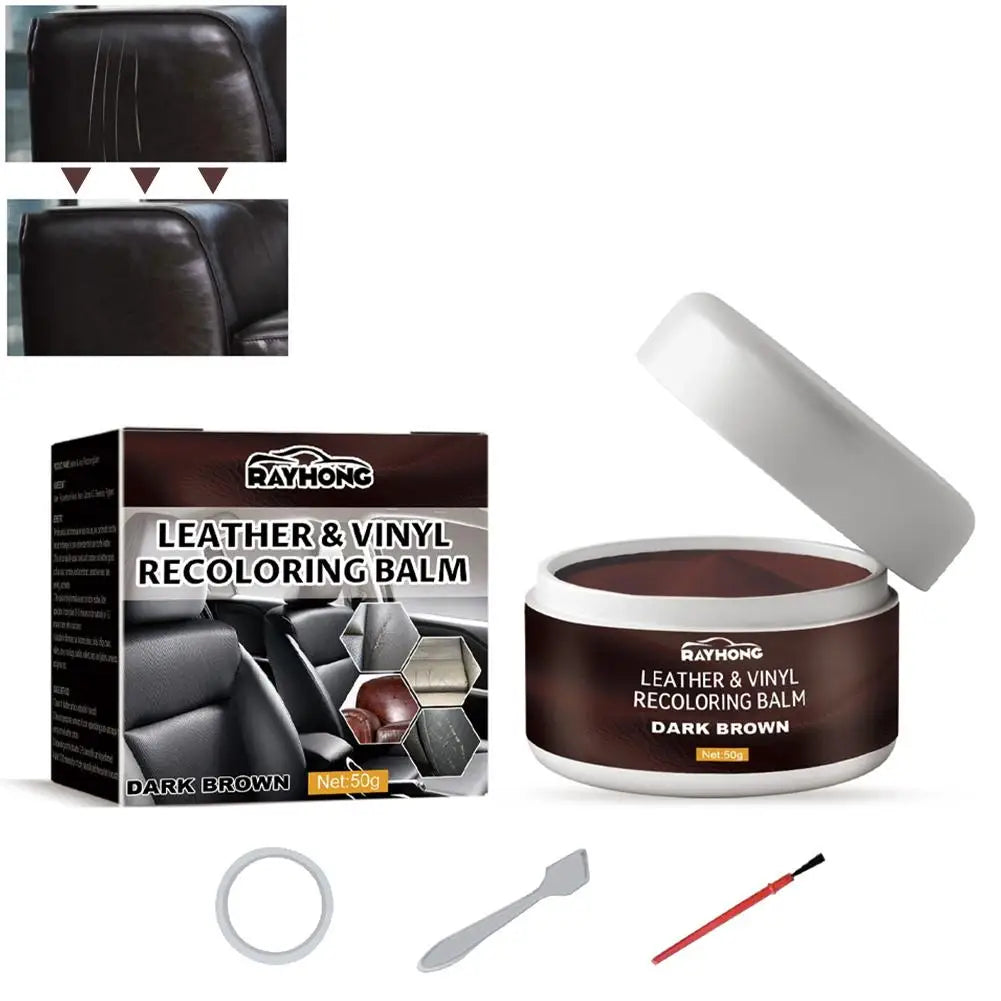Leather Vinyl Recoloring Balm Repair Paste 4 Colors Black Brown Gray Leather Scratch Fade Crack Restorer DIY Repair Kit