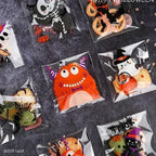 100 Pcs 10x10cm Halloween Plastic Candy Cookies Gift Bag Self Adhesive Snack Wrap Bag Halloween Party Decorations Kids Gifts