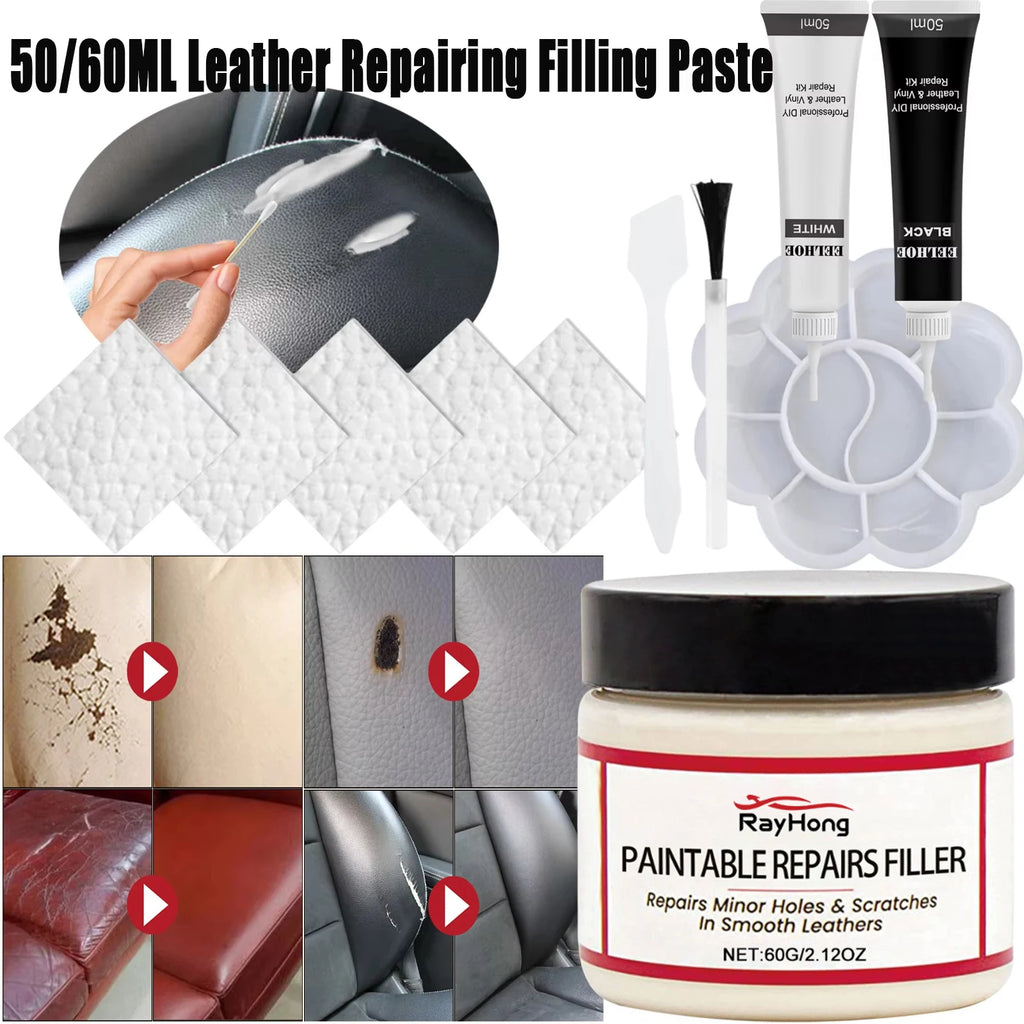 Leather Restoring Paste Natural Leather Filler Repair Compound Leather Restoration Cream For Tears Crack Burns Holes Filler