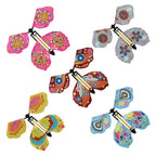 10PCS Random Color Magic Flying Butterfly Wind Up Toy Bookmark Internet Celebrity Colorful Butterfly Simulation Party Gift