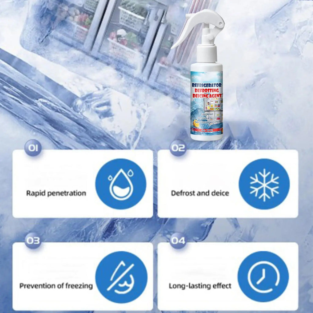 Fridge Defrosting Spray De Icer Spray Freezer Cooler Cleaner Home Freezer Fresh Spray Food Freshing Fridge Defrosting Agent