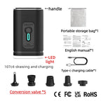 USB C Rechargeable Electric Vacuum Pump Low Noise Portable Lightweight Air Pump for Travel Compression Bag Storage Space Saving
