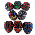 Wireless Neon LED Purge Mask Glow in The Dark Cosplay Horror Mask Halloween Masquerade Party Masks Glowing Funny Dress Up