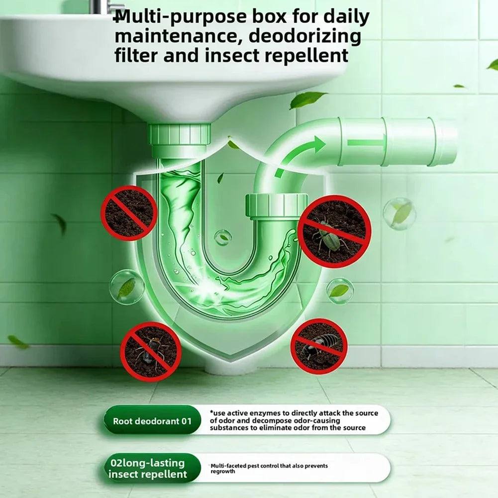Odor Removal Sewer Cleaner Scented Gel Airs Freshener For Sinks Drains Gel Water Film Soluble In Water For Kitchen For Bathroom