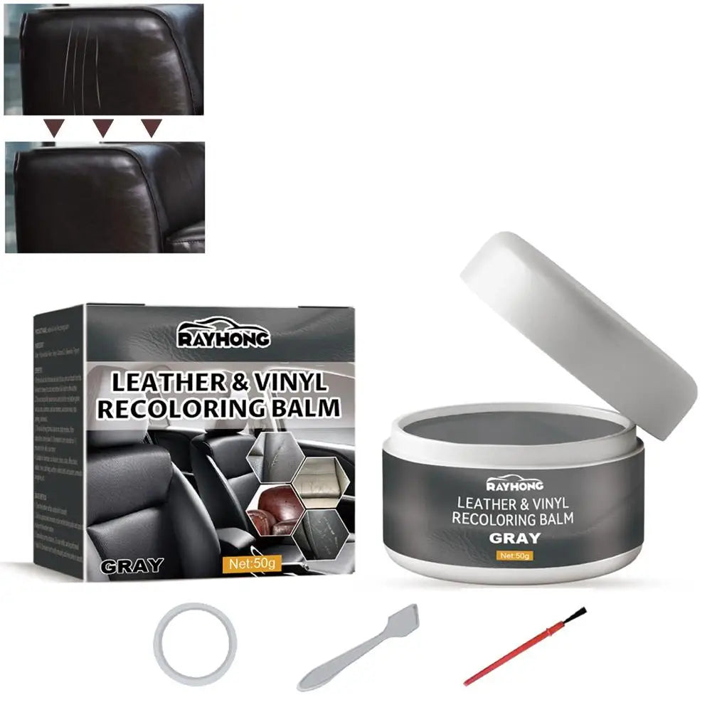 Leather Vinyl Recoloring Balm Repair Paste 4 Colors Black Brown Gray Leather Scratch Fade Crack Restorer DIY Repair Kit