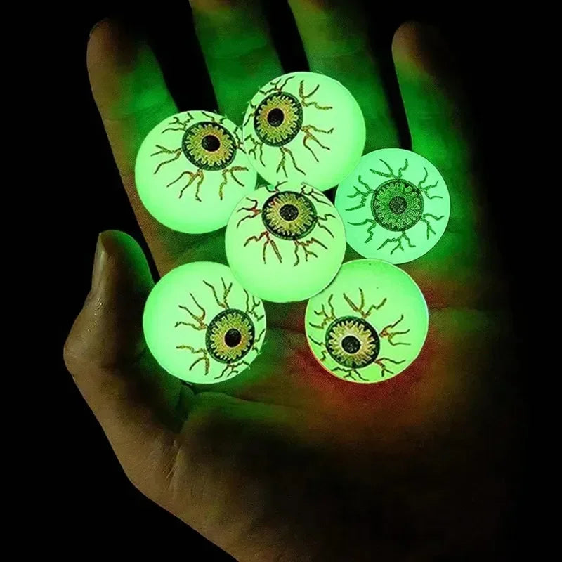 Wholesale Glow in The Dark Halloween Luminous Bouncy Balls Eyeballs Decoration Haunted House Home Bar Horror Props Fake Eyeballs