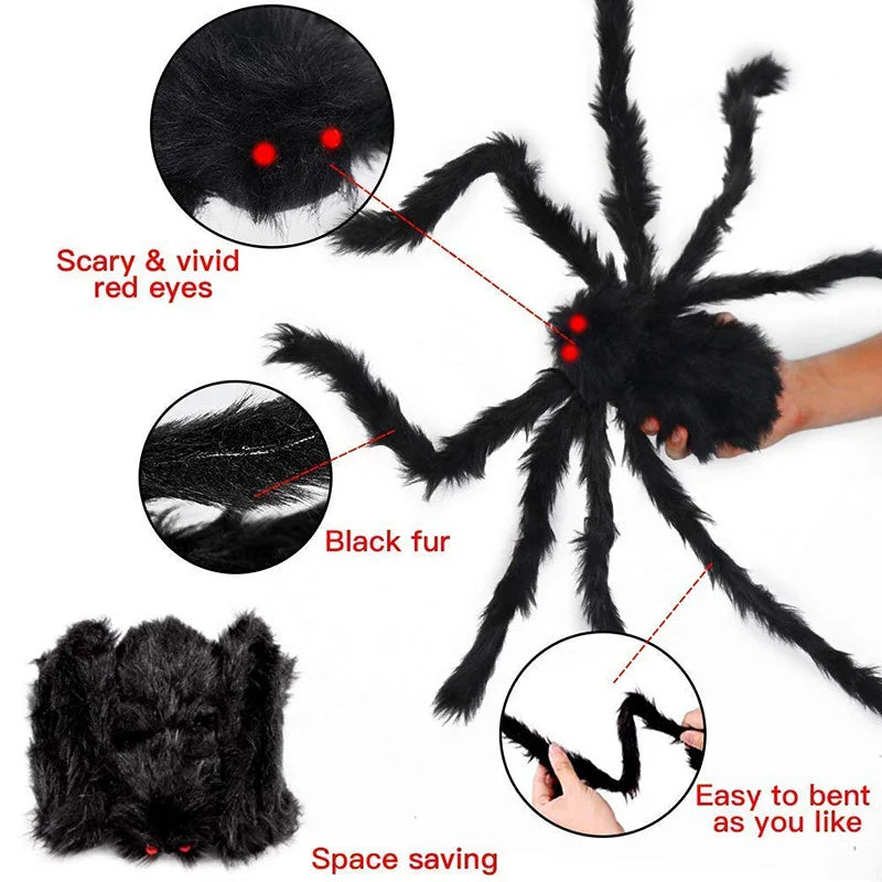 Giant Halloween Plush Black Spider