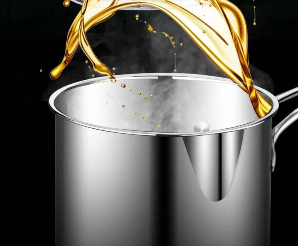 304 Stainless Steel Deep Fryer With Frying Basket Multifunction Small Pot For Kitchen Chicken Fish Cooking Tool