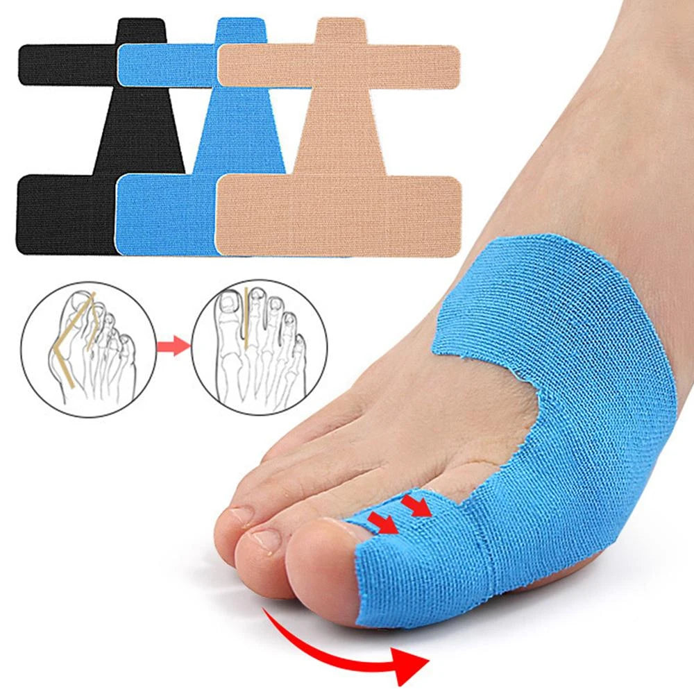 10PCS Precut Kinesiology Tape for Bunion,Bunion Corrector & Relief,Big Toe Support Pain Relief,Hypoallergenic Latex-Free Tape