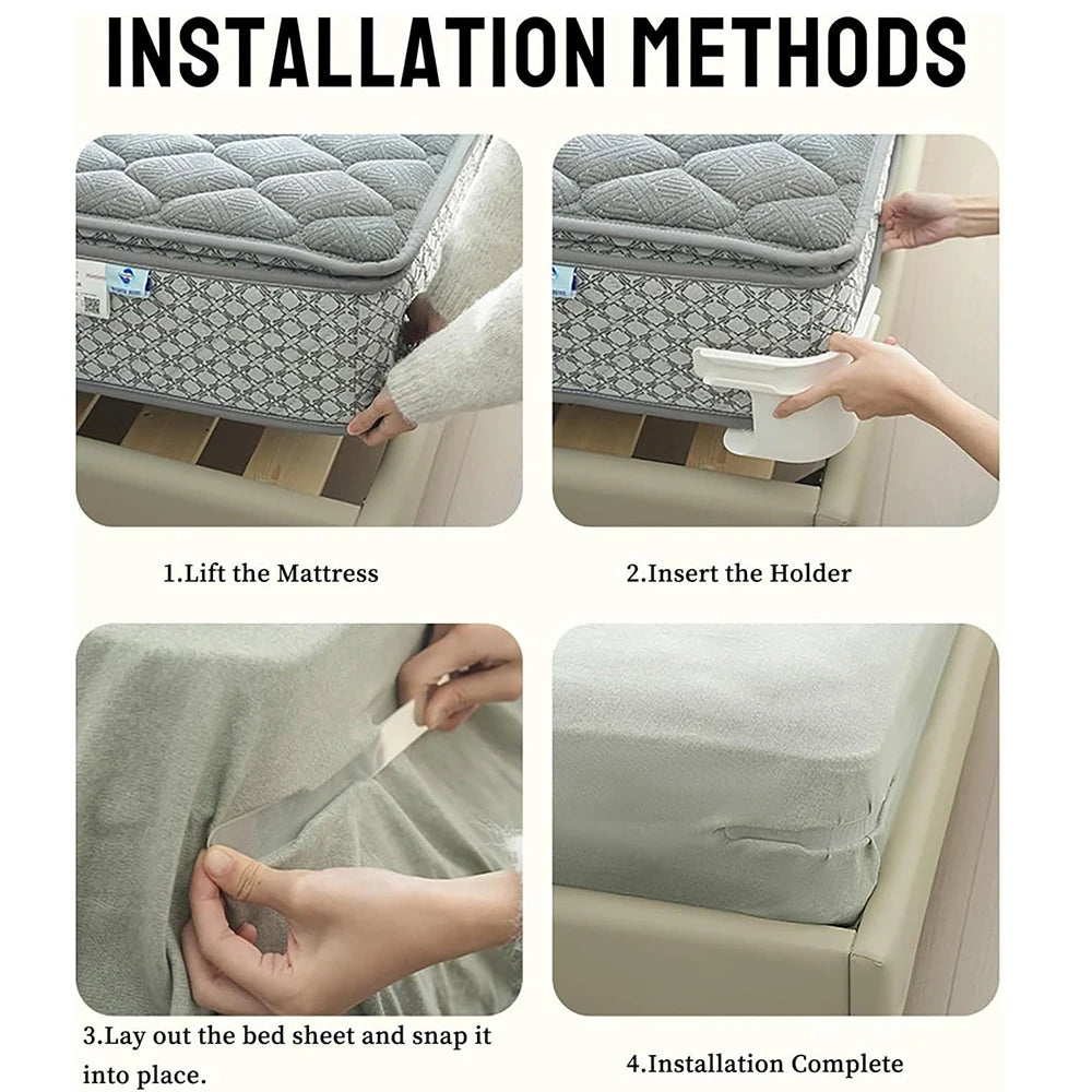 Universal Bedsheet Corner Tightener Clips Invisible Bedspread Secure Holder Non-Slip Sheet Holders Secure Bed Sheets