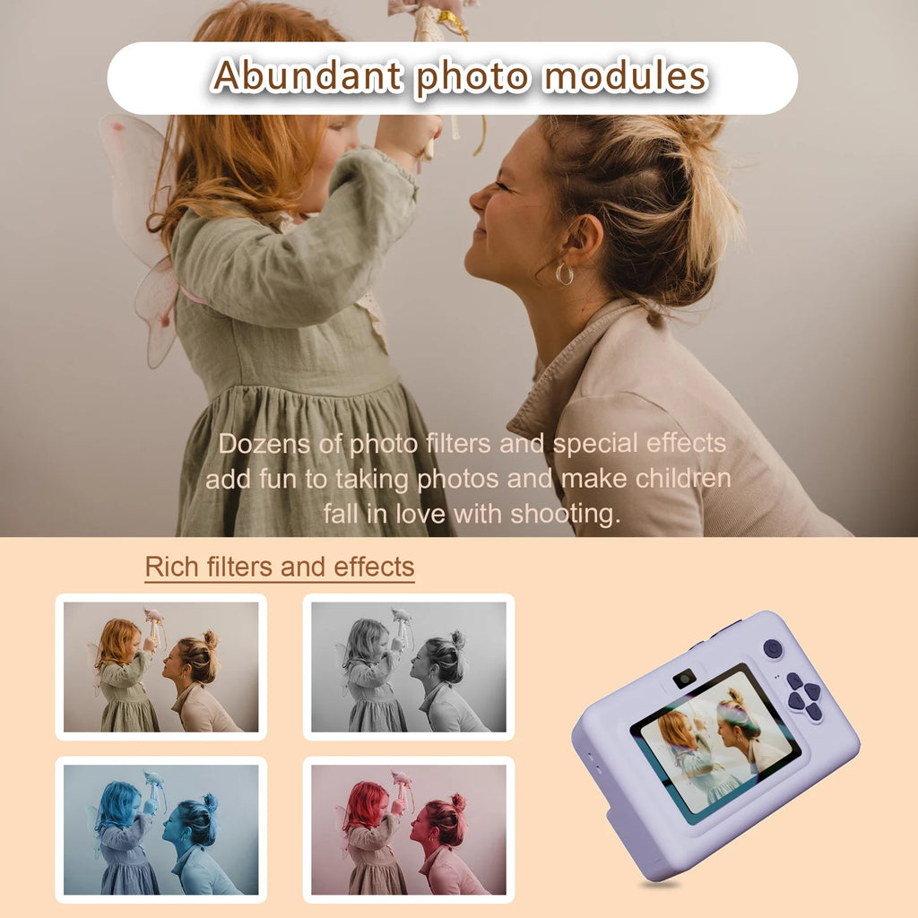 Digital Children Camera For Photography Mini Printer Portable Thermal Instant Print Photo Kids Camera 2.8inch HD Video Toy Gifts