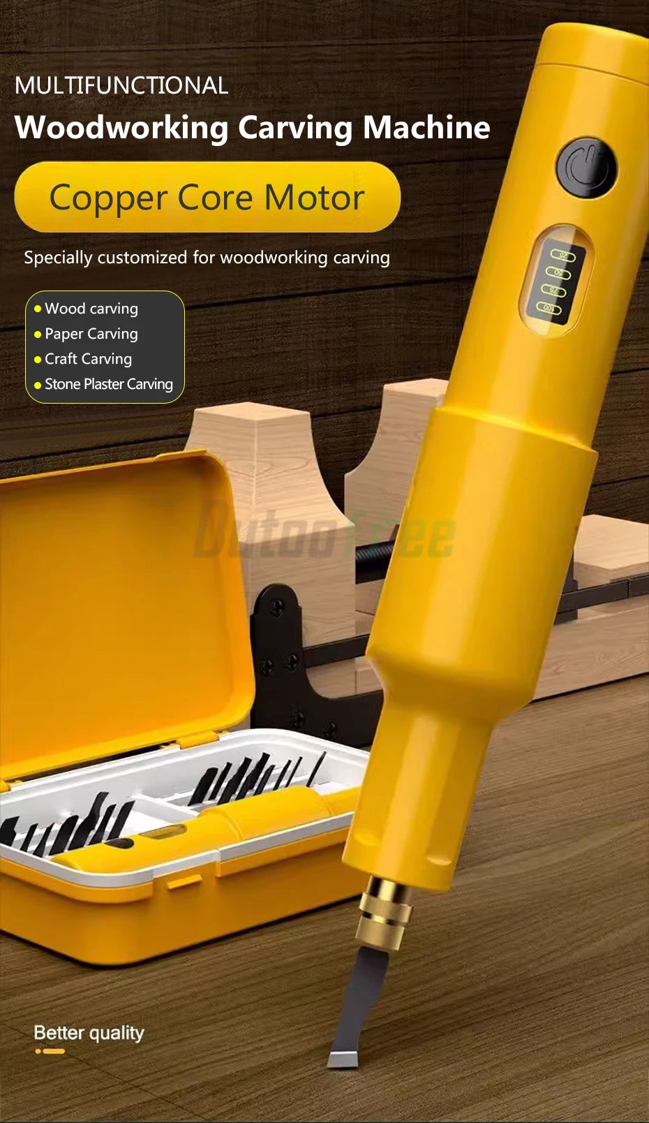 Handheld Electric Carving Tool Set For Furniture Woodworking Carving Lithium Electric Wood Chiseling 20PCS Blade Polishing Tool