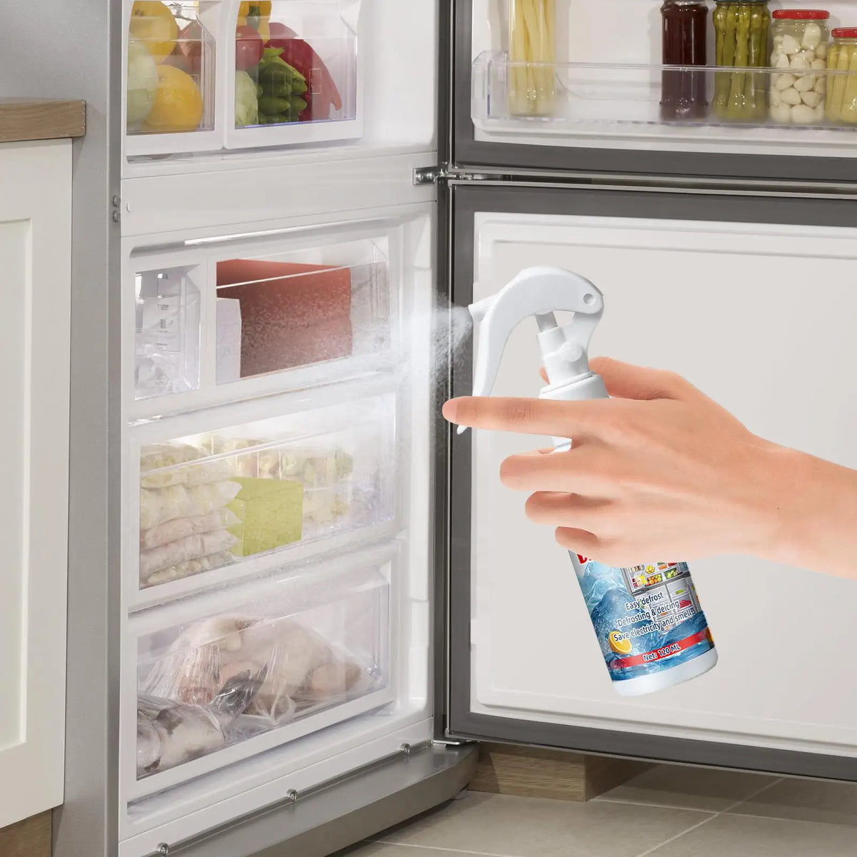 Fridge Defrosting Spray De Icer Spray Freezer Cooler Cleaner Home Freezer Fresh Spray Food Freshing Fridge Defrosting Agent