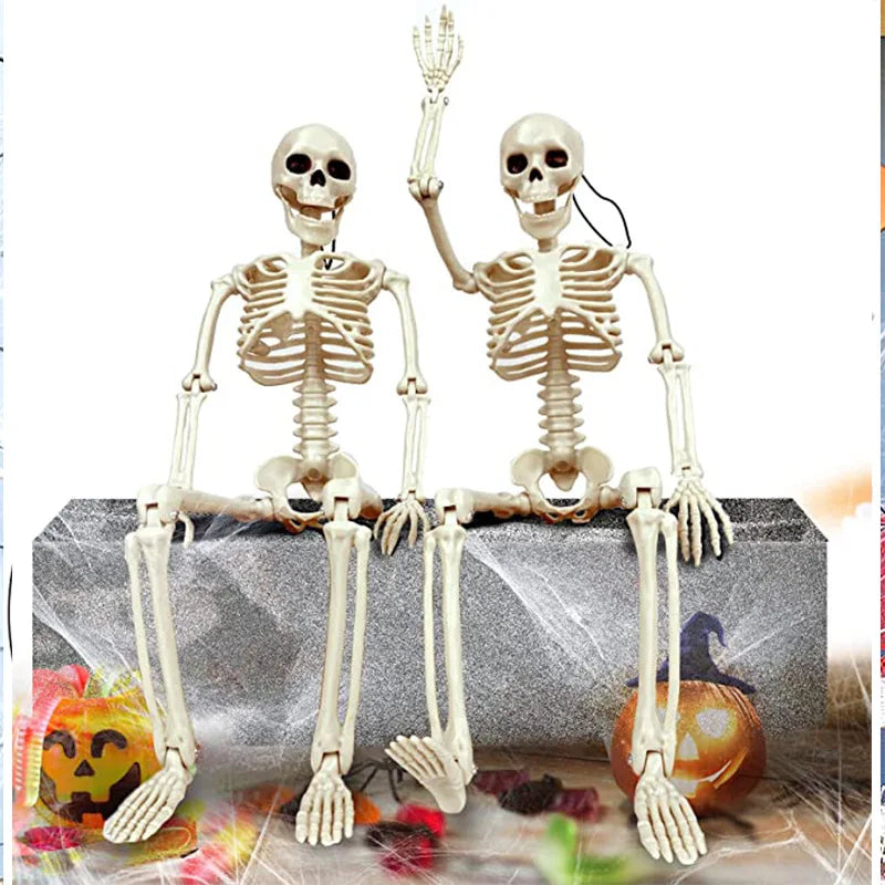 1pc Happy Halloween Modeling Humanoid Skeleton Decorative Props Haunted House Home Bedroom Balcony Decoration Party DIY Supplies
