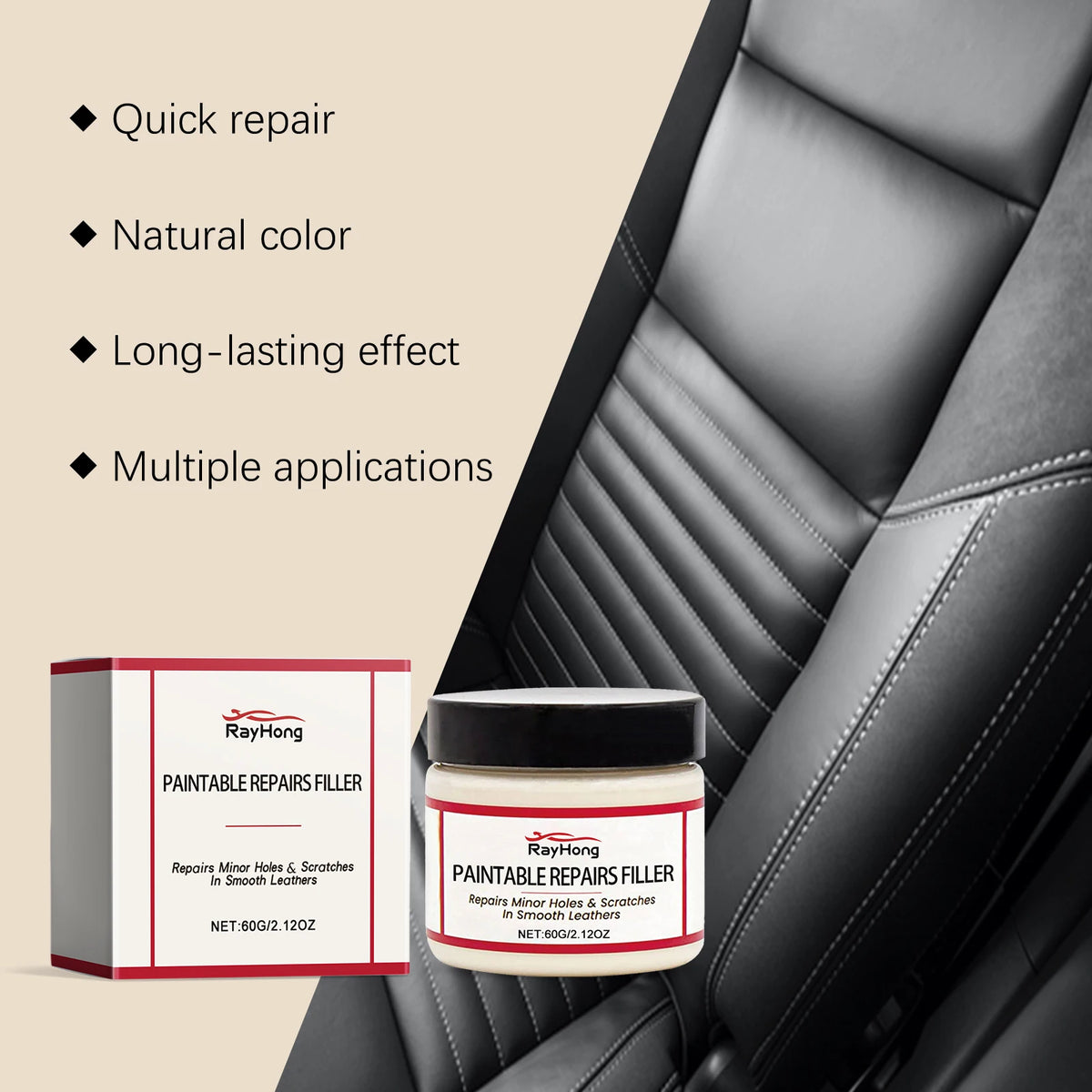 Leather Restoring Paste Natural Leather Filler Repair Compound Leather Restoration Cream For Tears Crack Burns Holes Filler