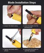Handheld Electric Carving Tool Set For Furniture Woodworking Carving Lithium Electric Wood Chiseling 20PCS Blade Polishing Tool