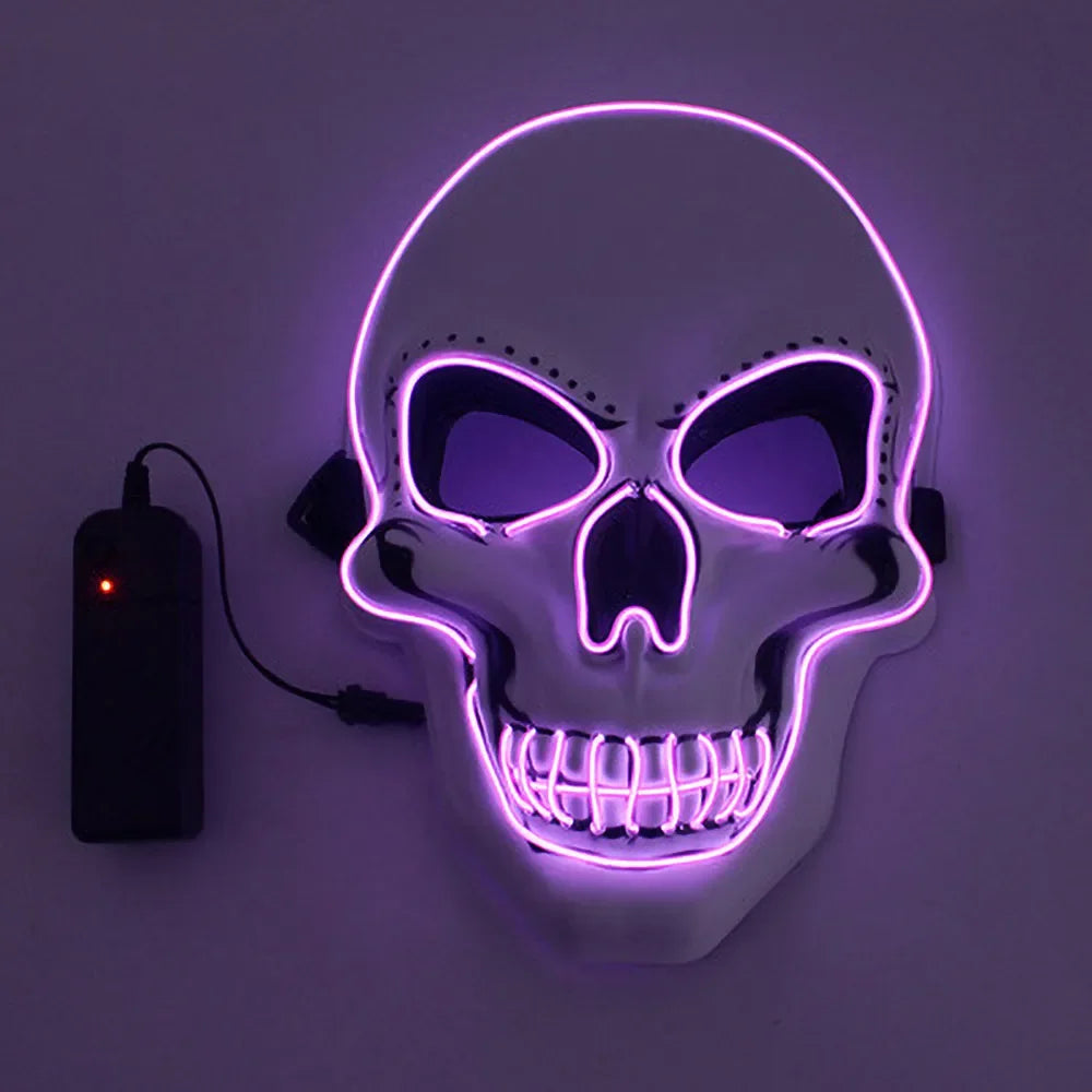 Halloween Horror Skull Mask LED Cold Light Mask LED Halloween Mask Cosplay Mask Halloween Party Decoration Luminous Skull Masks
