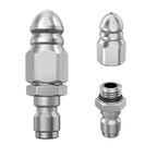 Water Jet High Pressure Sprayer Nozzle Clean Sewer 1/4" Stainless Steel Pressure Washer Quick Plug Drain Hose Nozzle Tool Water