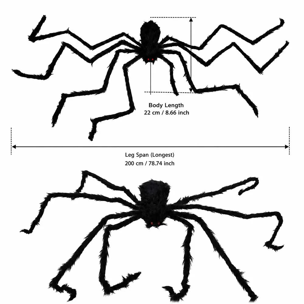 Giant Black Spider Halloween Decor